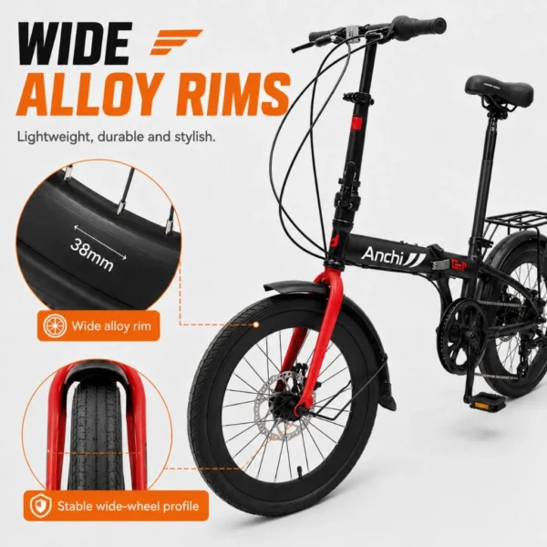 20 Inch Foldable Bicycle with Disc Brakes