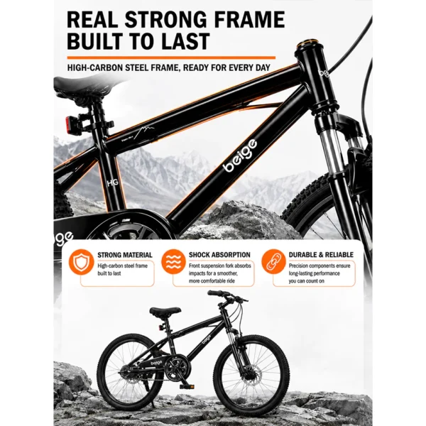 Kids Mountain Bike with Front Suspension & Disc Brakes