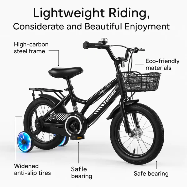 Kids Bicycle with Basket & Rear Rack