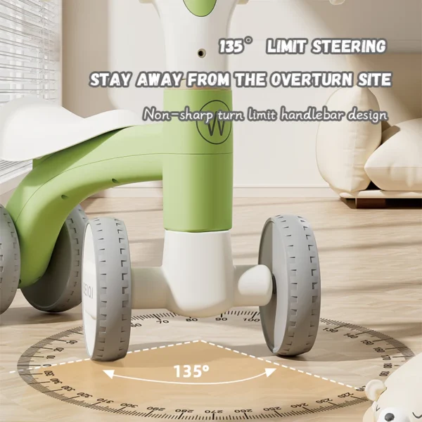 Kids 4 Wheel Balance Bike with LED Light