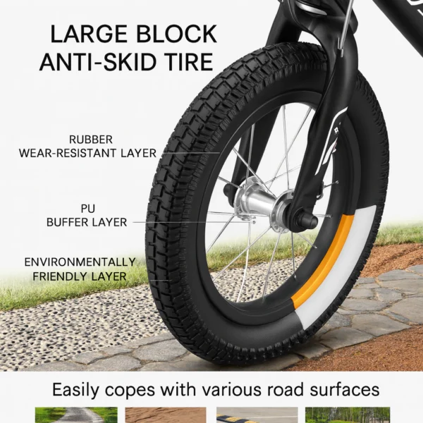 Kids Bicycle with Basket & Rear Rack