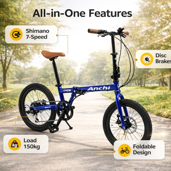 20 Inch Folding Bicycle with Disc Brakes
