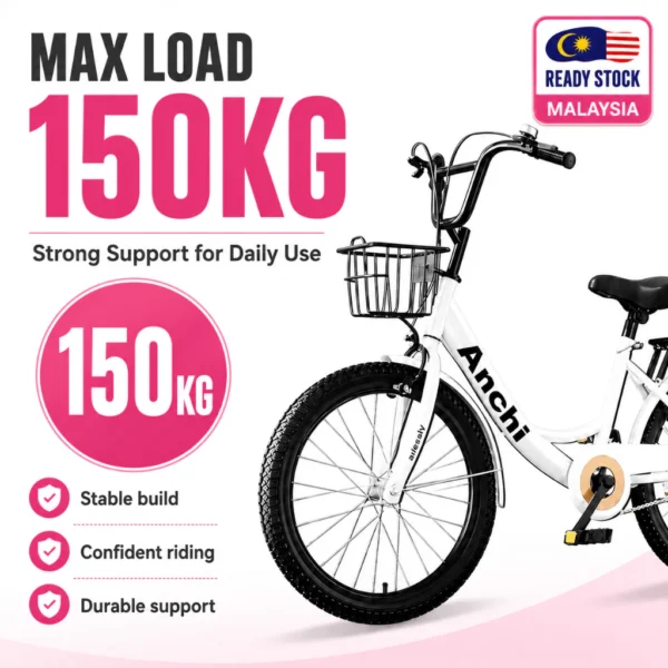 20 Inch Girls City Bicycle with Basket