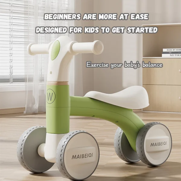 Kids 4 Wheel Balance Bike with LED Light