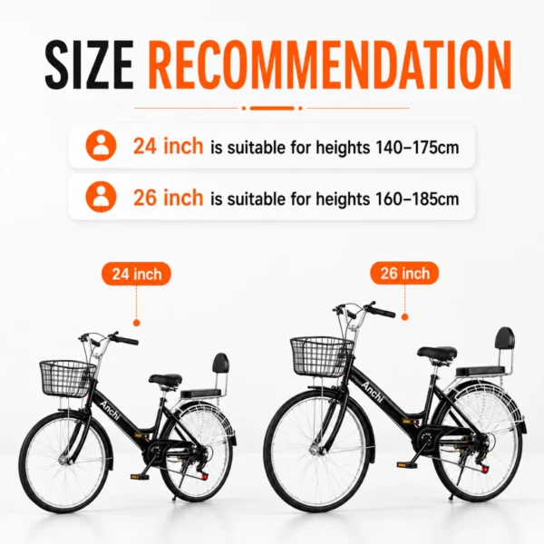 my-11134207-820l8-mplyx9qdy7m3d9 7 Speed Folding Bicycle with Front Basket & Rear Seat