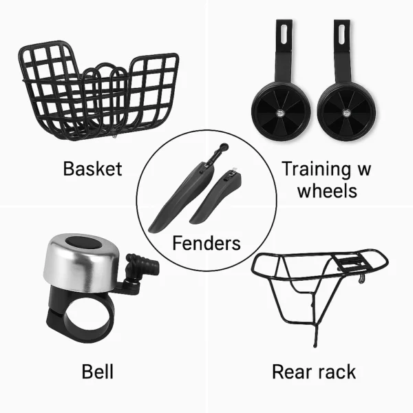 Kids Bicycle with Basket & Rear Rack