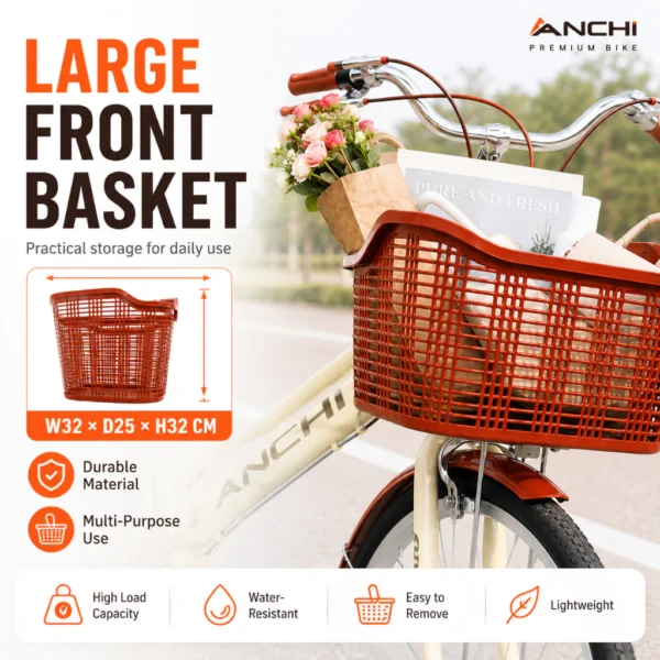 my-11134207-820la-morwxkjkgjr5bd City Bicycle with Front Basket & Rear Carrier Rack