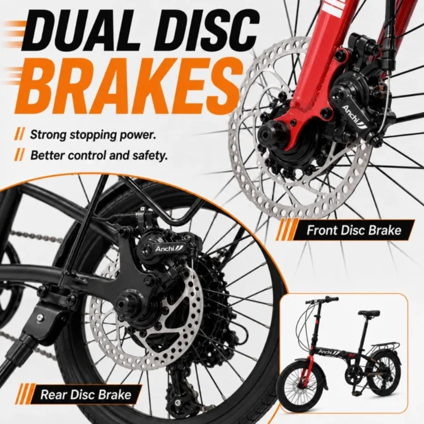 20 Inch Foldable Bicycle with Disc Brakes
