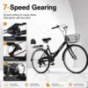 my-11134207-820lc-mplyx4molibl4f 7 Speed Folding Bicycle with Front Basket & Rear Seat