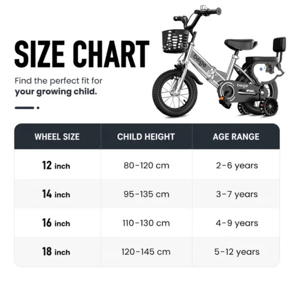 my-11134207-820le-motusyacrzf090 Foldable Kids Bicycle with Training Wheels