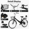 my-11134207-820le-mplyxbykt2xb89 7 Speed Folding Bicycle with Front Basket & Rear Seat