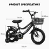 Kids Bicycle with Basket & Rear Rack