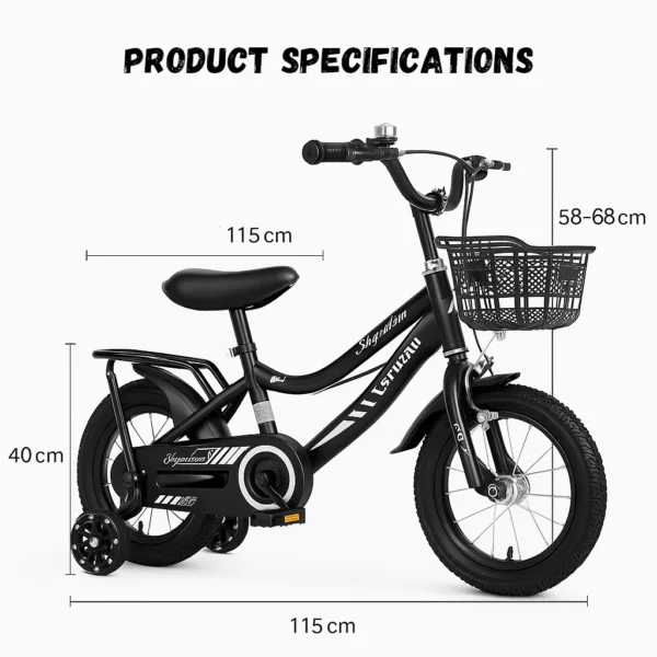 Kids Bicycle with Basket & Rear Rack