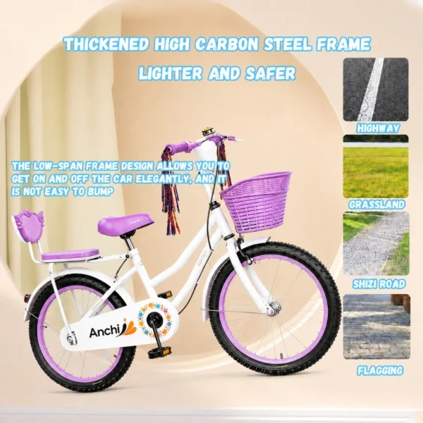 my-11134207-820lf-mol3phy2eyh7a5 20 Inch Girls City Bicycle with Basket