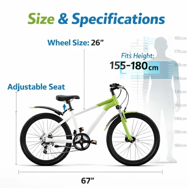 my-11134207-820lg-mir3h8ovr9j81a 26 Inch Adult City Bicycle with Front Suspension