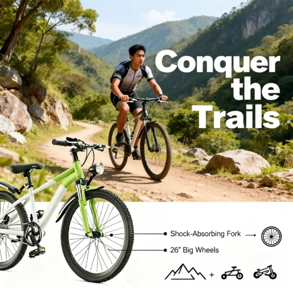 my-11134207-820li-mir3h8oqonpd97 26 Inch Adult City Bicycle with Front Suspension