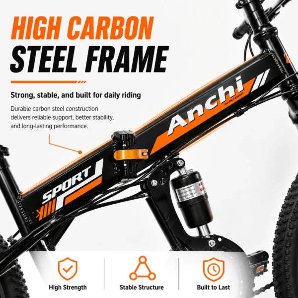 my-11134207-820li-msaz1pw12w3u62 26 Inch Folding Mountain Bike with Dual Disc Brakes